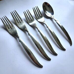 Flair by 1847 Rogers Bros IS Flatware Silverplate Forks Spoon Mid-Century Modern
